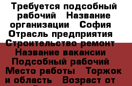 Требуется подсобный рабочий › Название организации ­ София › Отрасль предприятия ­ Строительство ремонт › Название вакансии ­ Подсобный рабочий › Место работы ­ Торжок и область › Возраст от ­ 20 › Возраст до ­ 45 - Тверская обл., Торжок г. Работа » Вакансии   